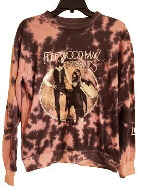Fleetwood Mac Rumors Pink and Black Tie Dye Long sleeve shirt EXTRA SMALL XS